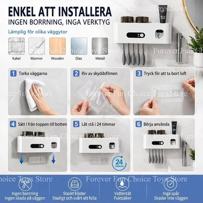 UV-tandborsthållare med sterilisering och laddning