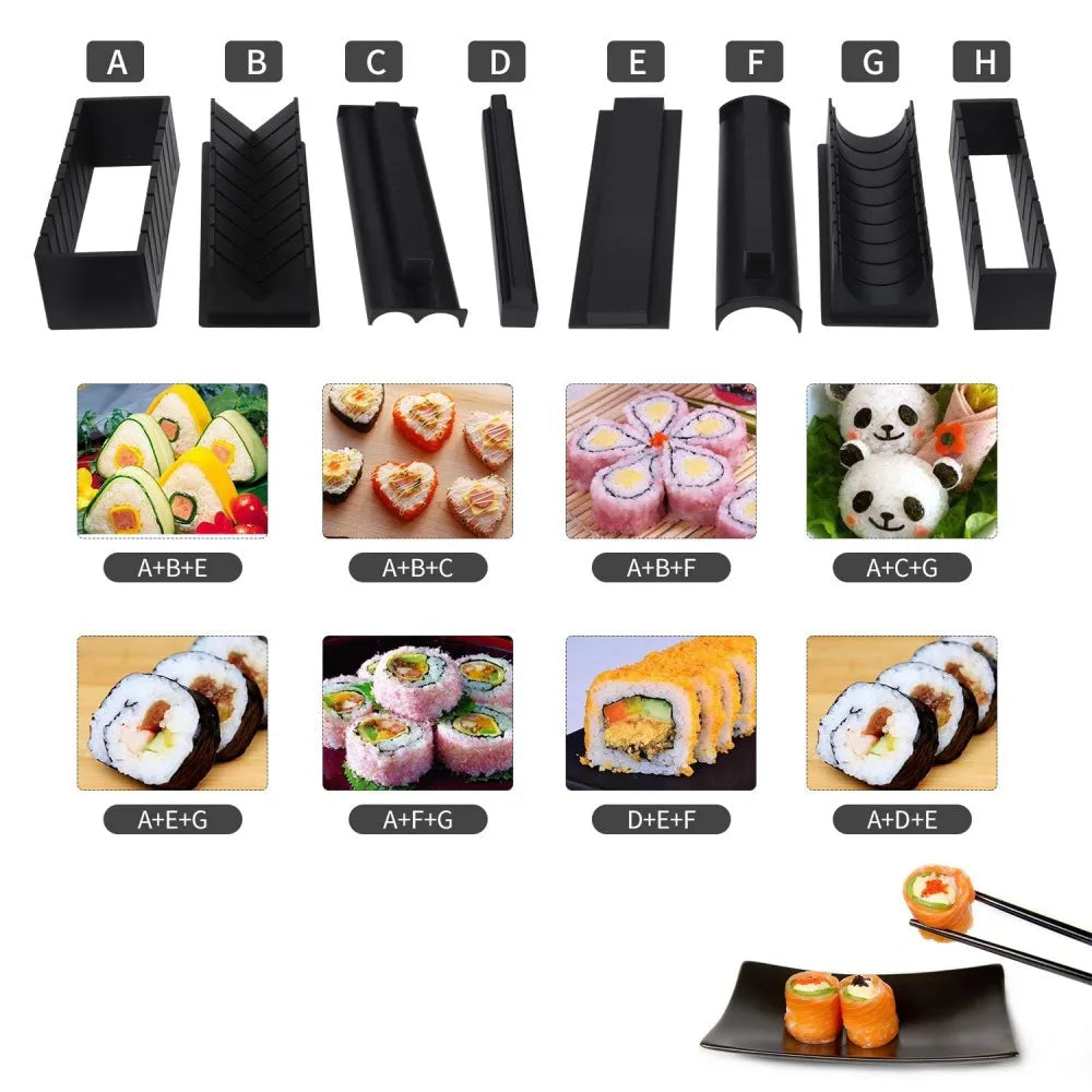 Sushimaker Set 10 delar – Formar för Sushi och Risbollar