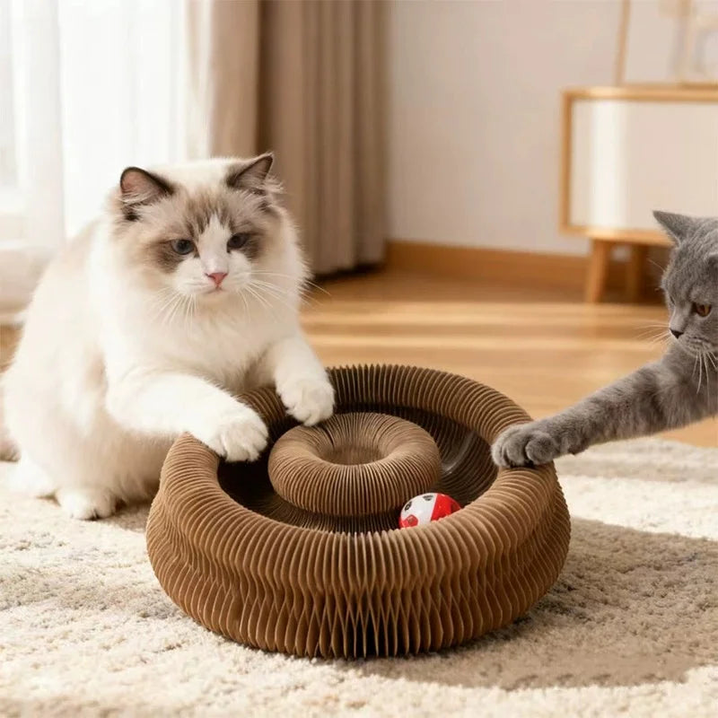 Hopfällbar Klösbräda för Katt med Bollbana
